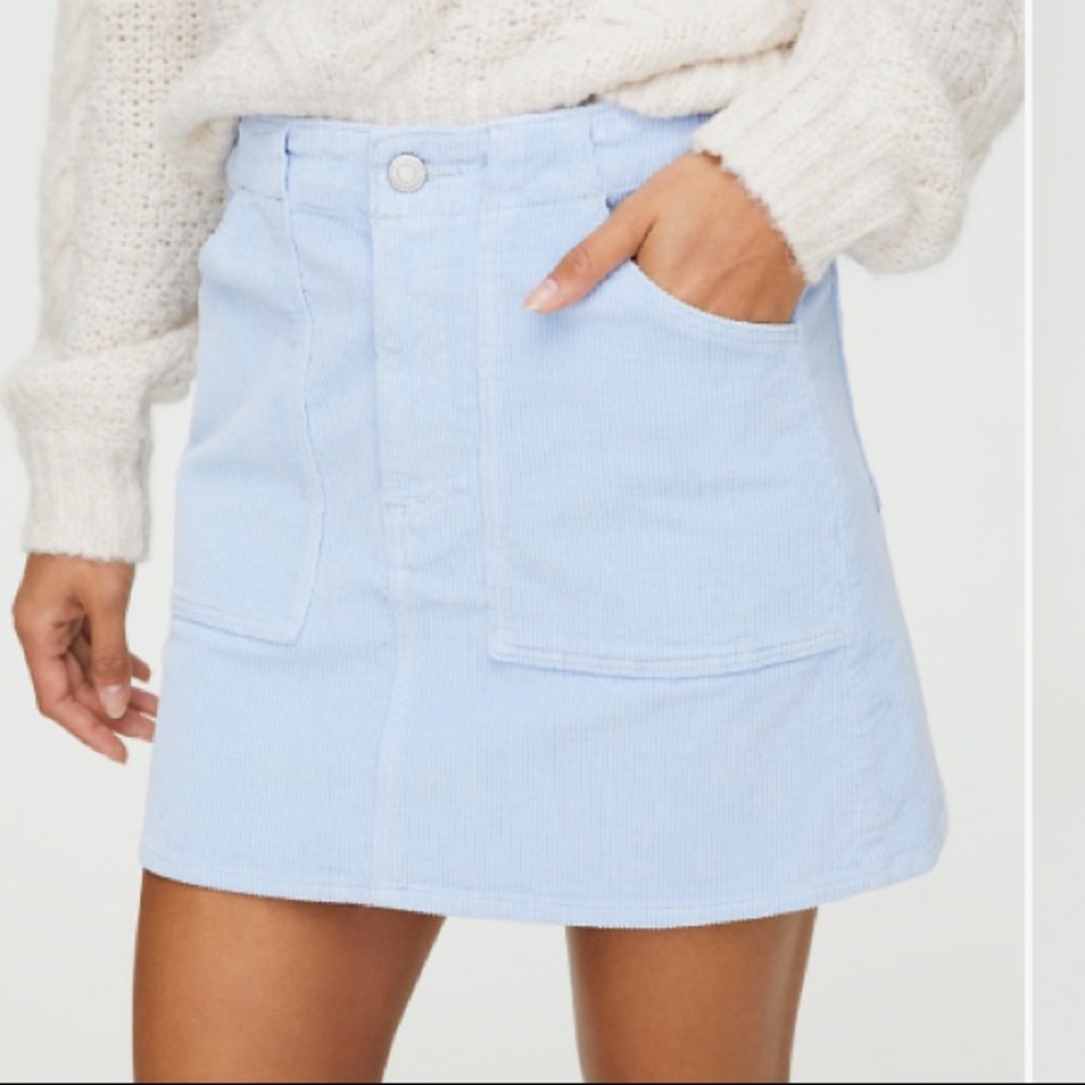 Aritzia Sunday Best Cora Skirt blue corduroy